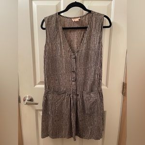Vintage Drop Waist Striped Mini Dress